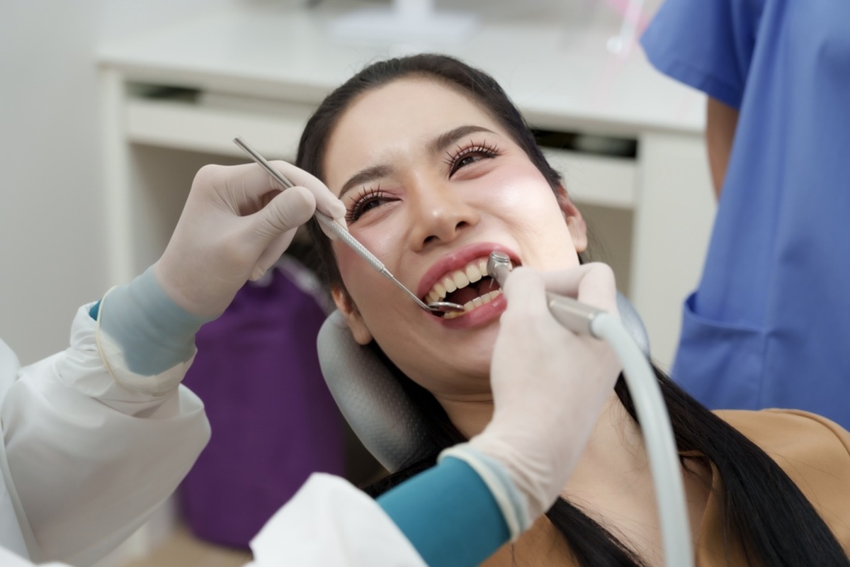 dental checkup patient open mouth treatment